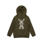 Wallaby Stencil - Kids Hoodie Australian Wildlife Hub