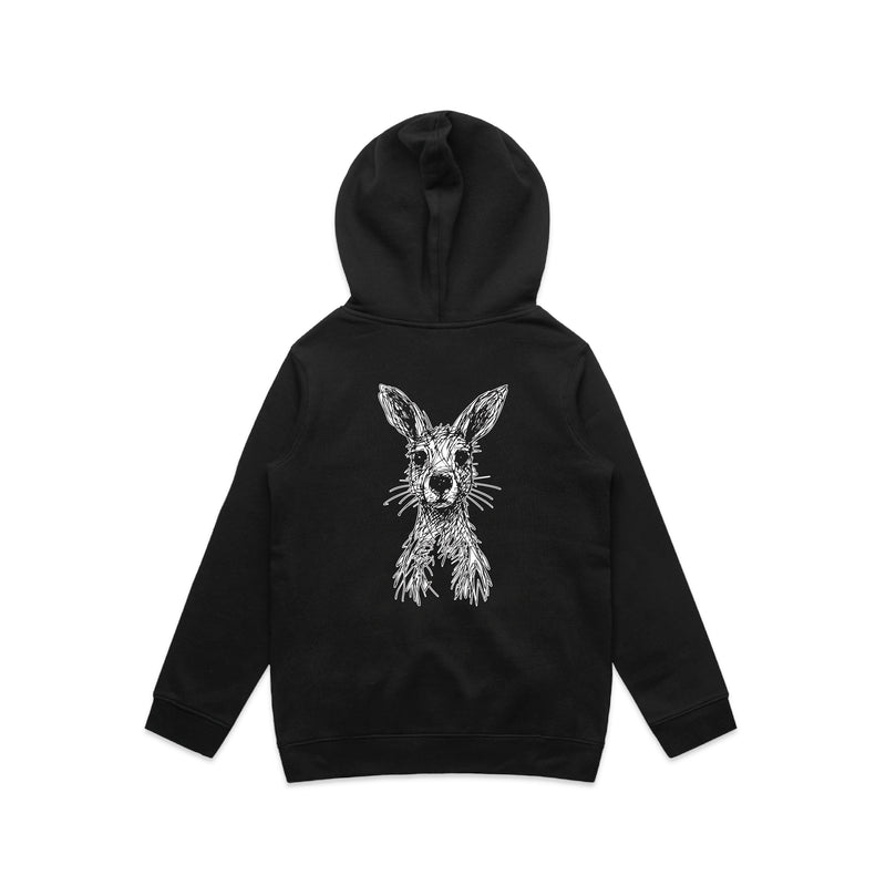 Wallaby Stencil - Kids Hoodie Australian Wildlife Hub