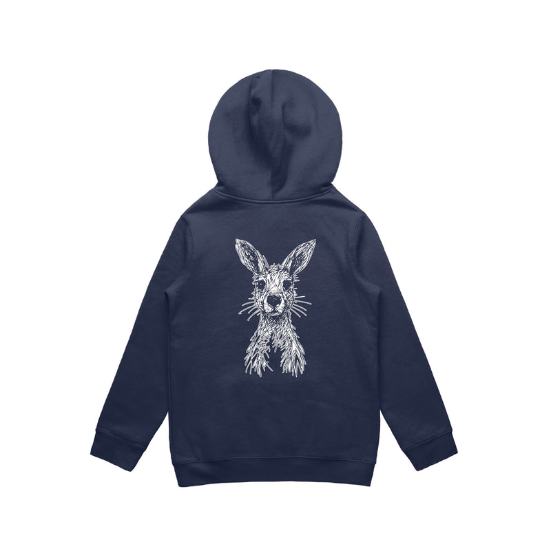 Wallaby Stencil - Kids Hoodie Australian Wildlife Hub