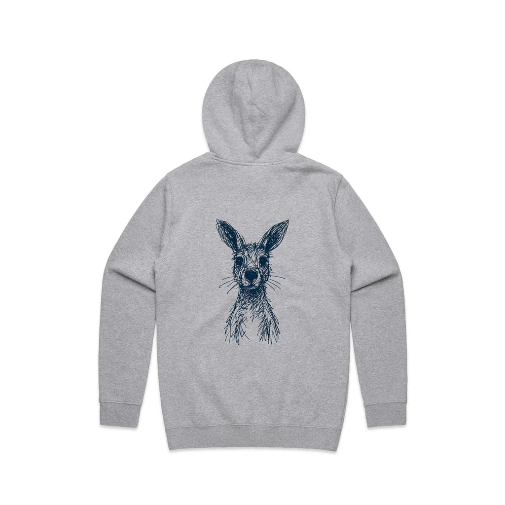 Kangaroo Stencil Art Hoodie - Mens Australian Wildlife Hub
