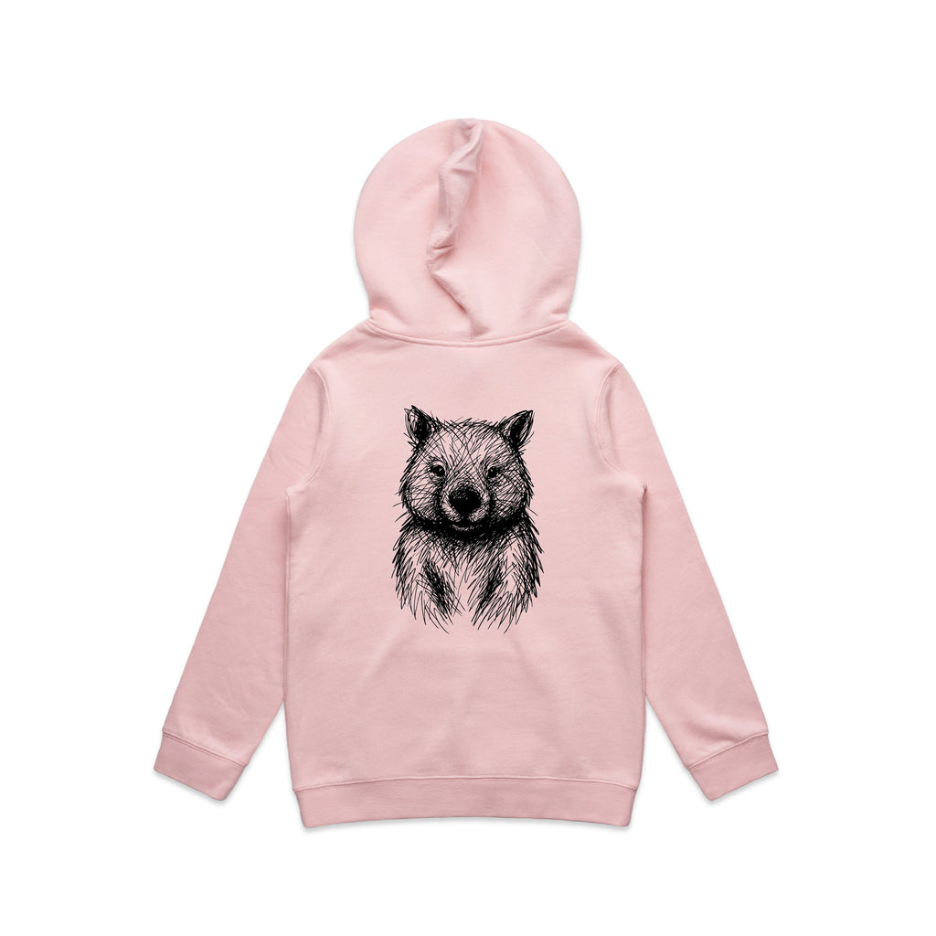 Wombat Stencil - Kids Hoodie Australian Wildlife Hub