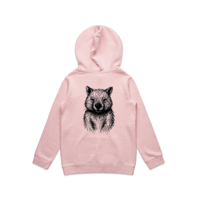 Wombat Stencil - Kids Hoodie Australian Wildlife Hub