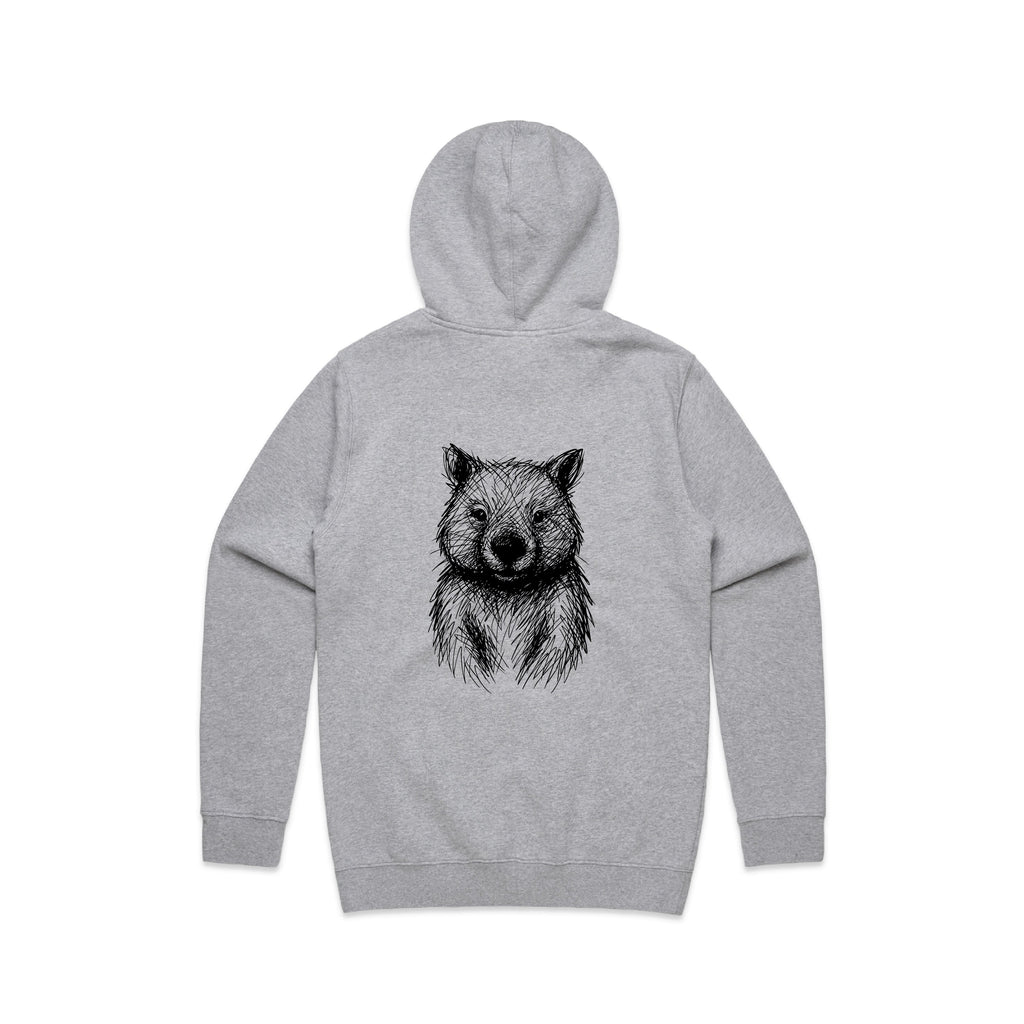 Wombat Stencil - Men's Hoodie Australian Wildlife Hub