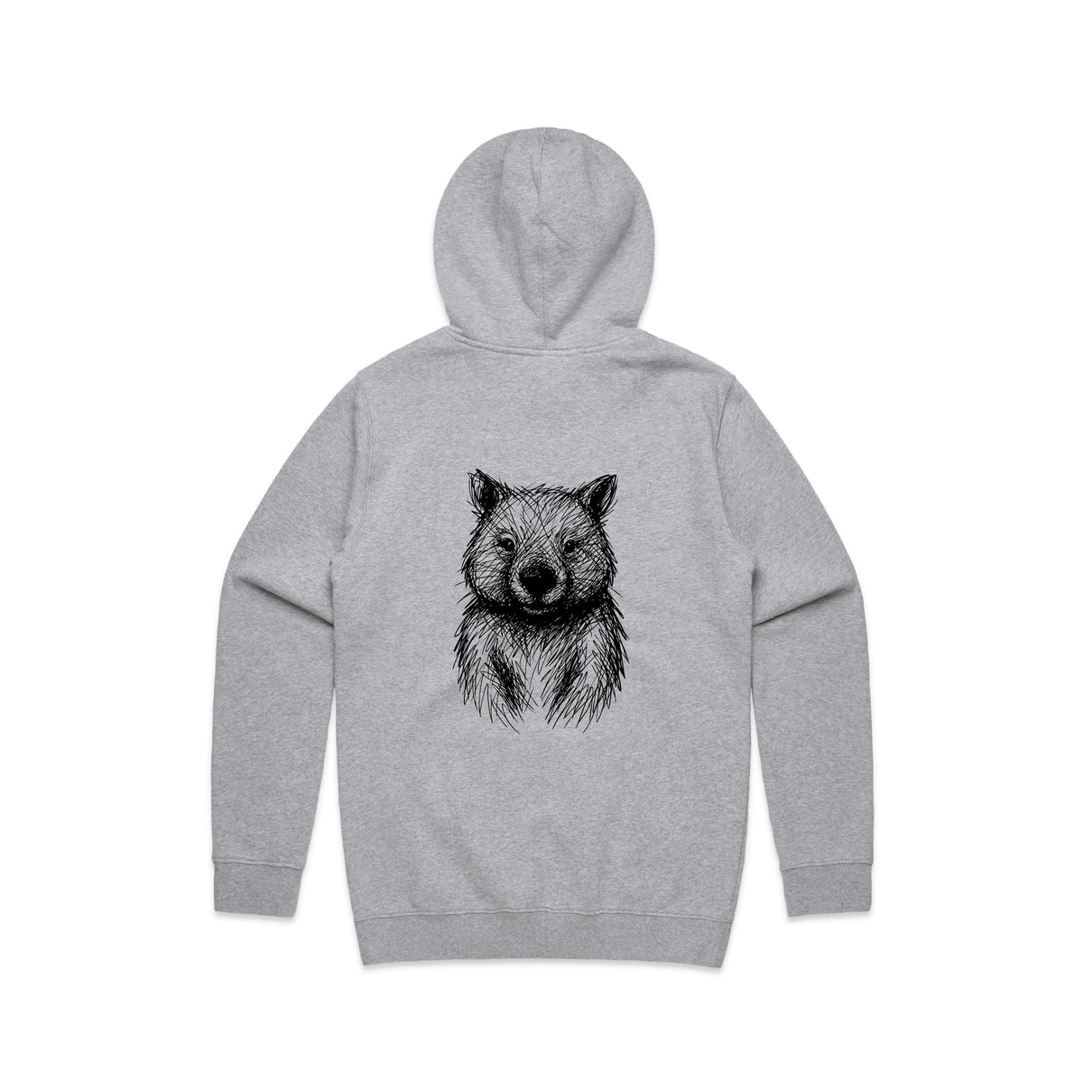 Wombat Stencil - Men's Hoodie Australian Wildlife Hub