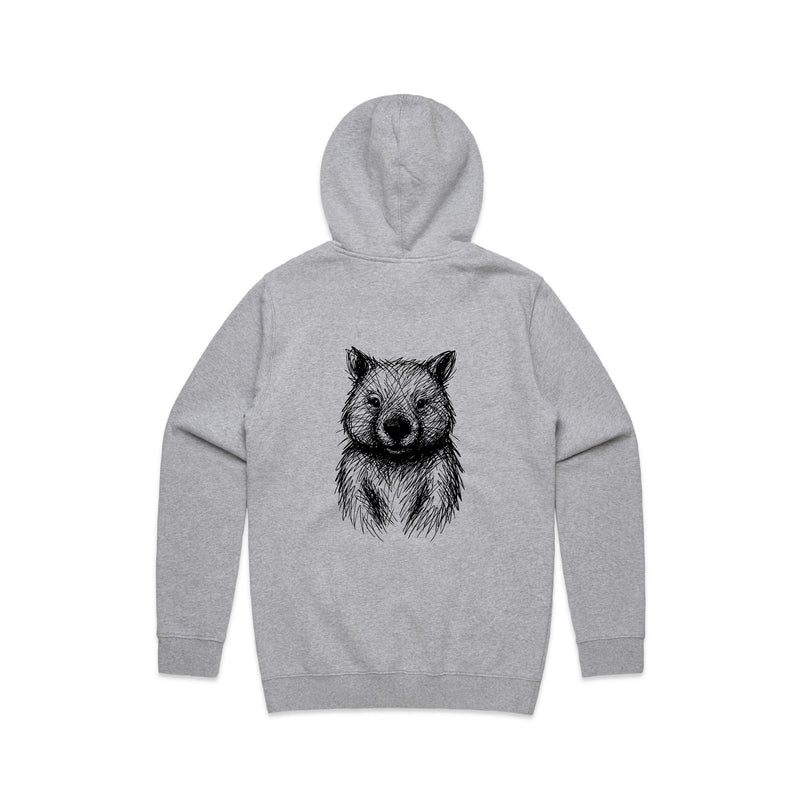 Wombat Stencil - Men's Hoodie Australian Wildlife Hub