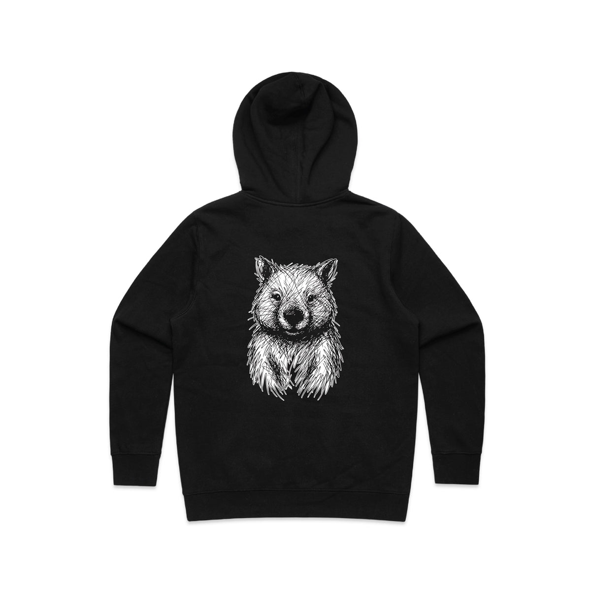 Wombat Stencil - Women’s Hoodie Australian Wildlife Hub