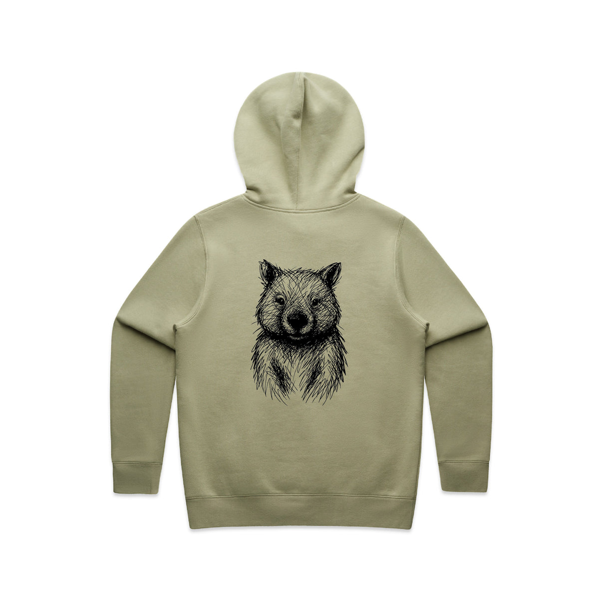 Wombat Stencil - Women’s Hoodie Australian Wildlife Hub