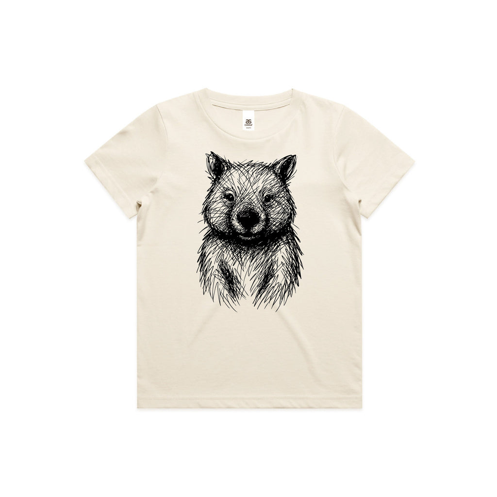 Wombat Stencil - Kids Tee Australian Wildlife Hub