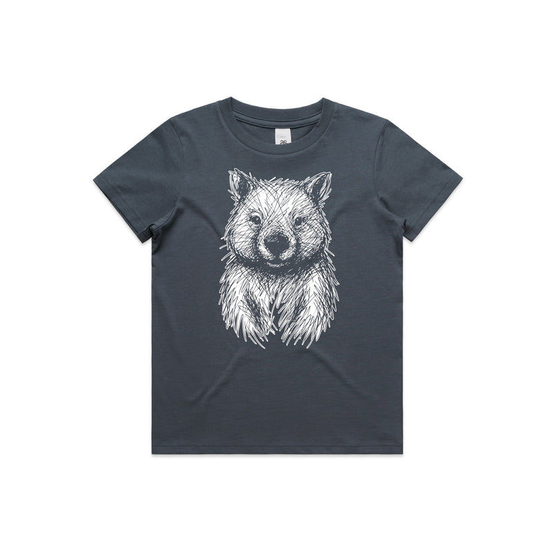 Wombat Stencil - Kids Tee Australian Wildlife Hub