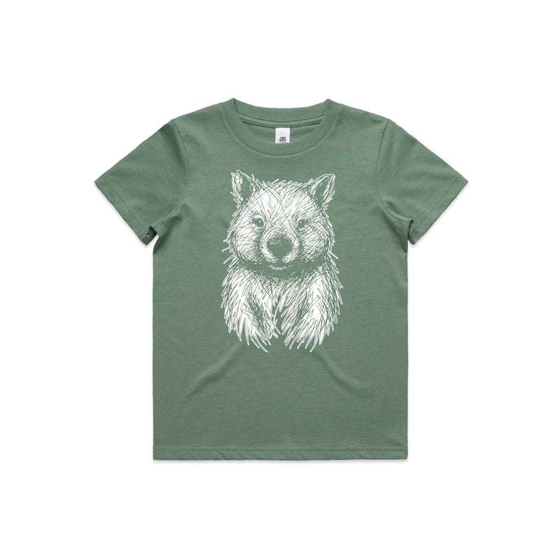 Wombat Stencil - Kids Tee Australian Wildlife Hub