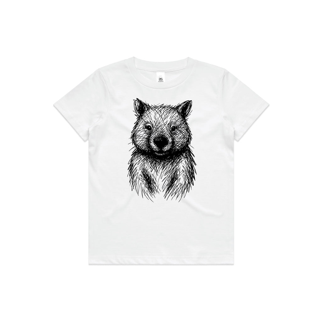 Wombat Stencil - Kids Tee Australian Wildlife Hub