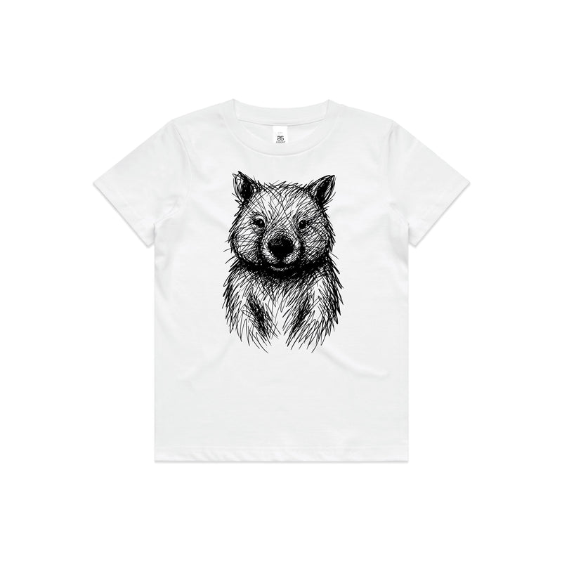 Wombat Stencil - Kids Tee Australian Wildlife Hub