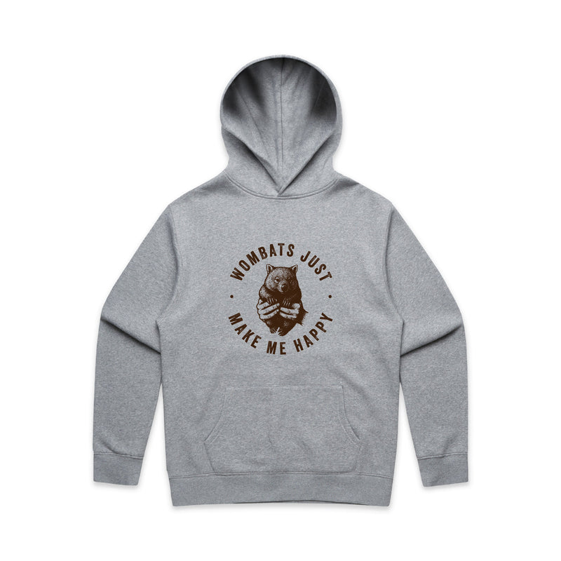 WOMBATS MAKE ME HAPPY - Unisex Hoodie Australian Wildlife Hub