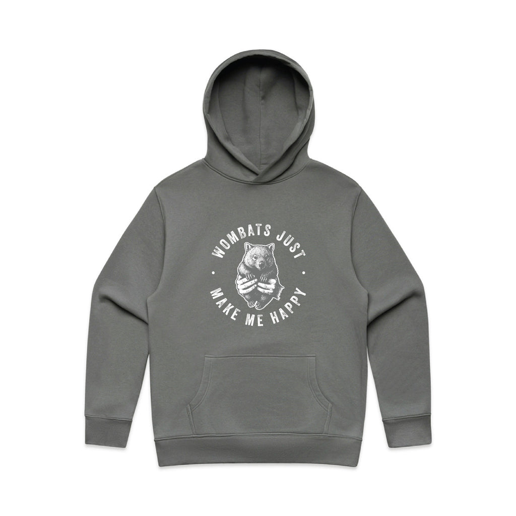 WOMBATS MAKE ME HAPPY - Unisex Hoodie Australian Wildlife Hub