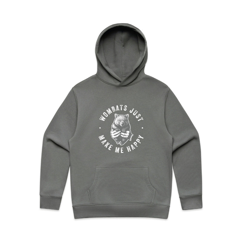 WOMBATS MAKE ME HAPPY - Unisex Hoodie Australian Wildlife Hub