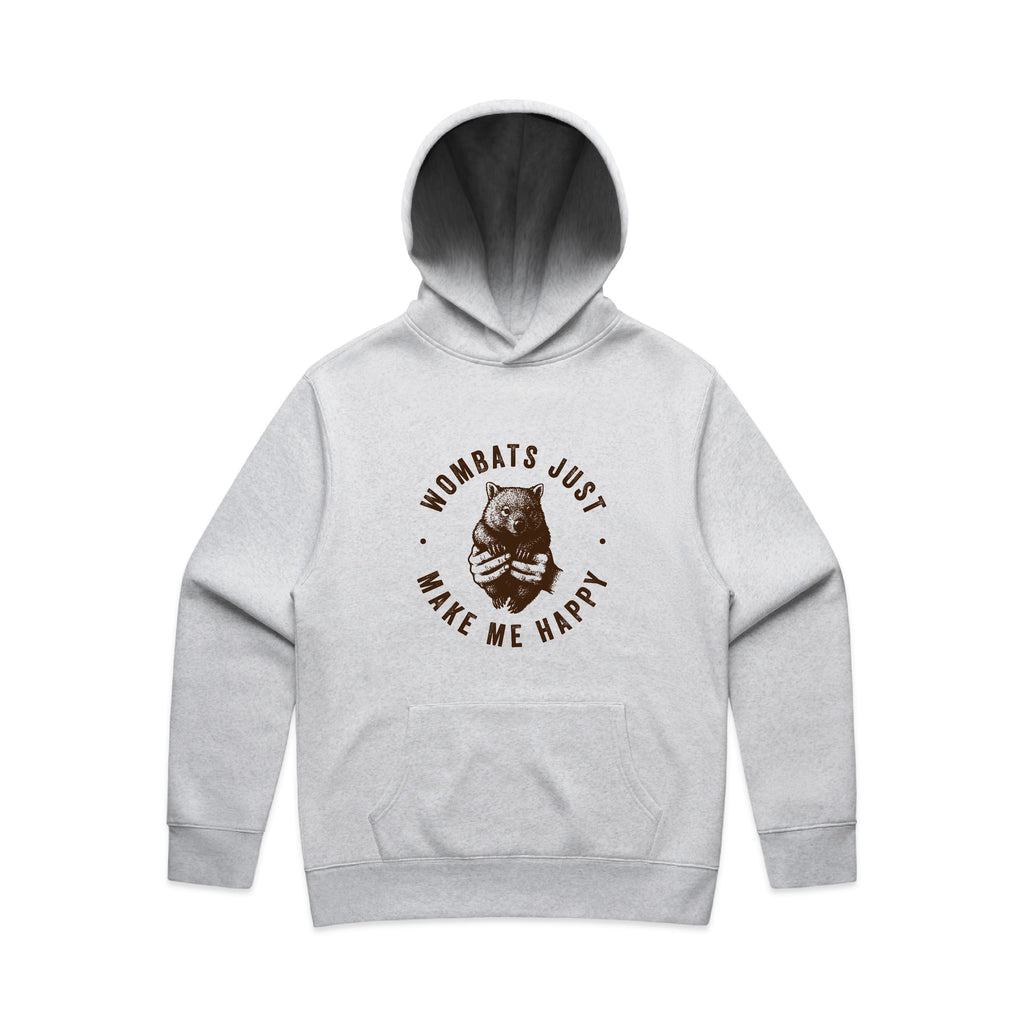 WOMBATS MAKE ME HAPPY - Unisex Hoodie Australian Wildlife Hub